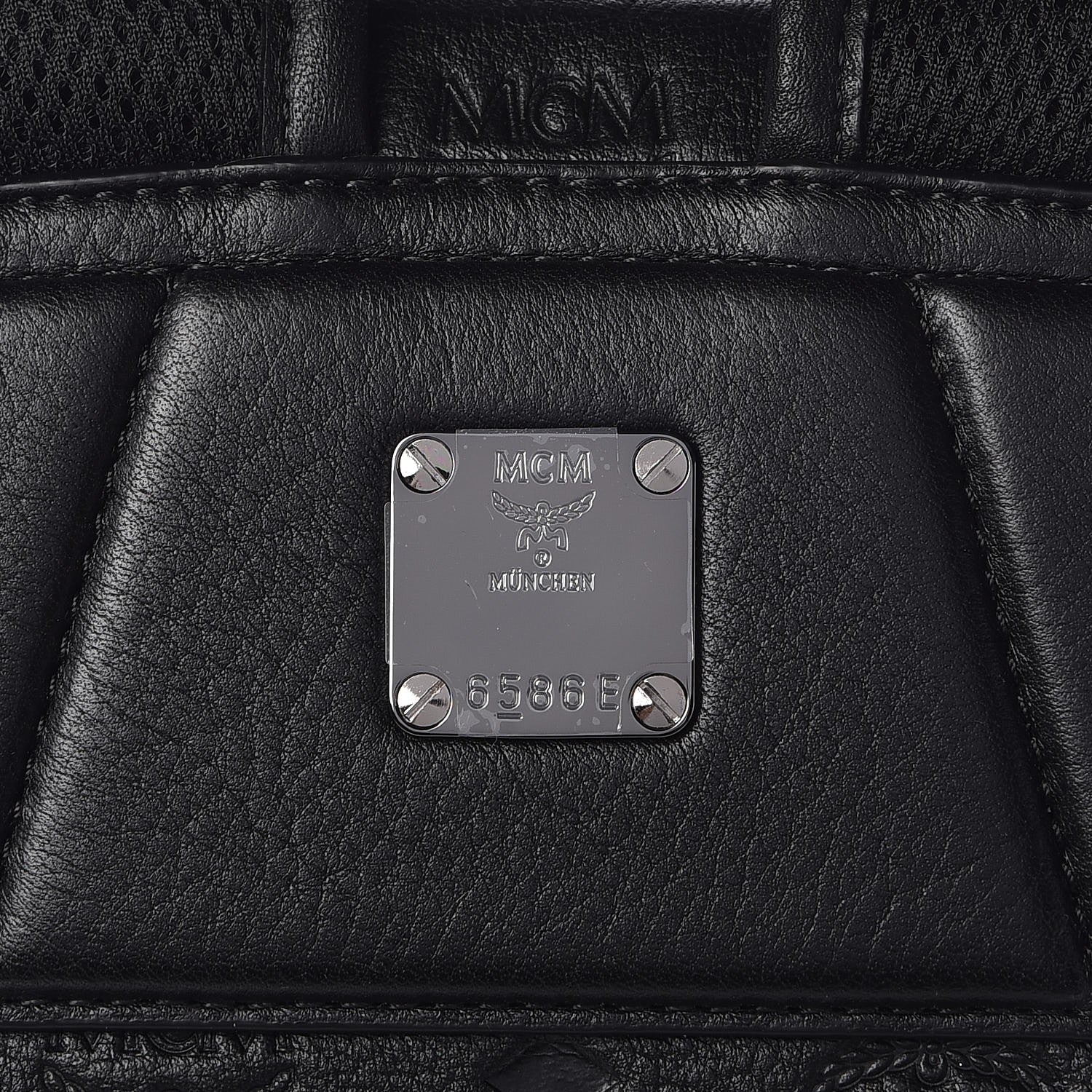 MCM Calfskin Ottomar Monogram Duke Backpack Black 6 of 12
