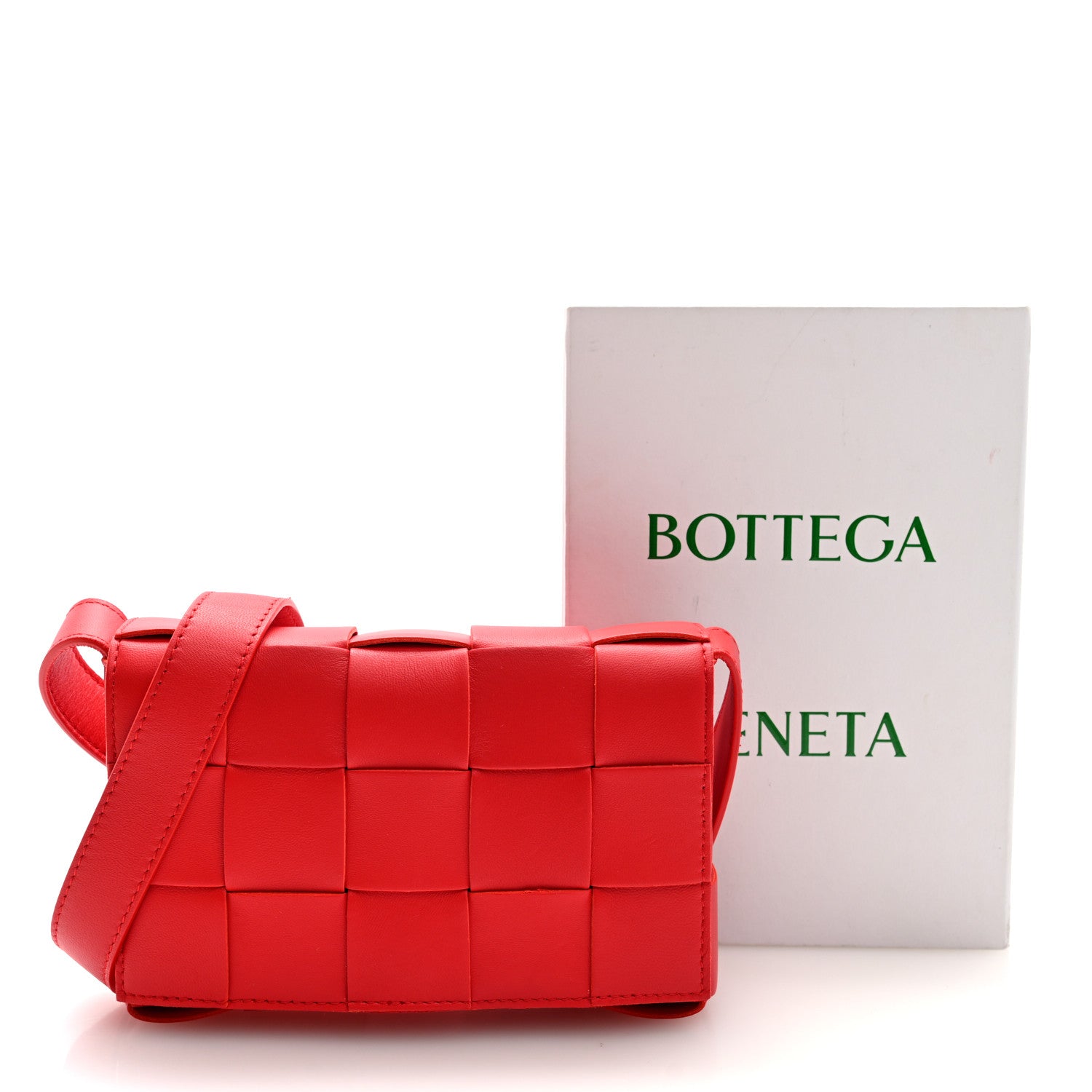 Bottega Veneta Lambskin Maxi Intrecciato Small Cassette Crossbody