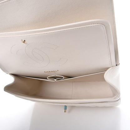 Chanel Caviar Quilted Jumbo Double Flap White 6 of 8