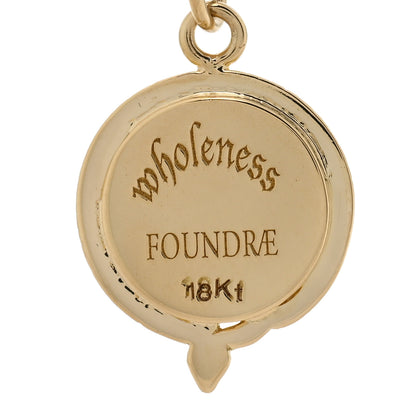 Foundrae 18K Yellow Gold Enamel Diamond Petite Champleve Wholeness Medallion Pendant White 3 of 3
