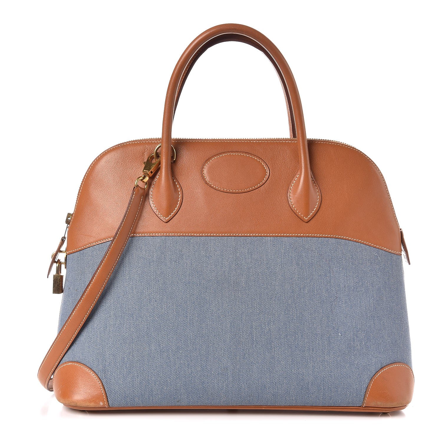 Hermes Veau Sikkim Denim Bolide 35 Gold 1 of 15