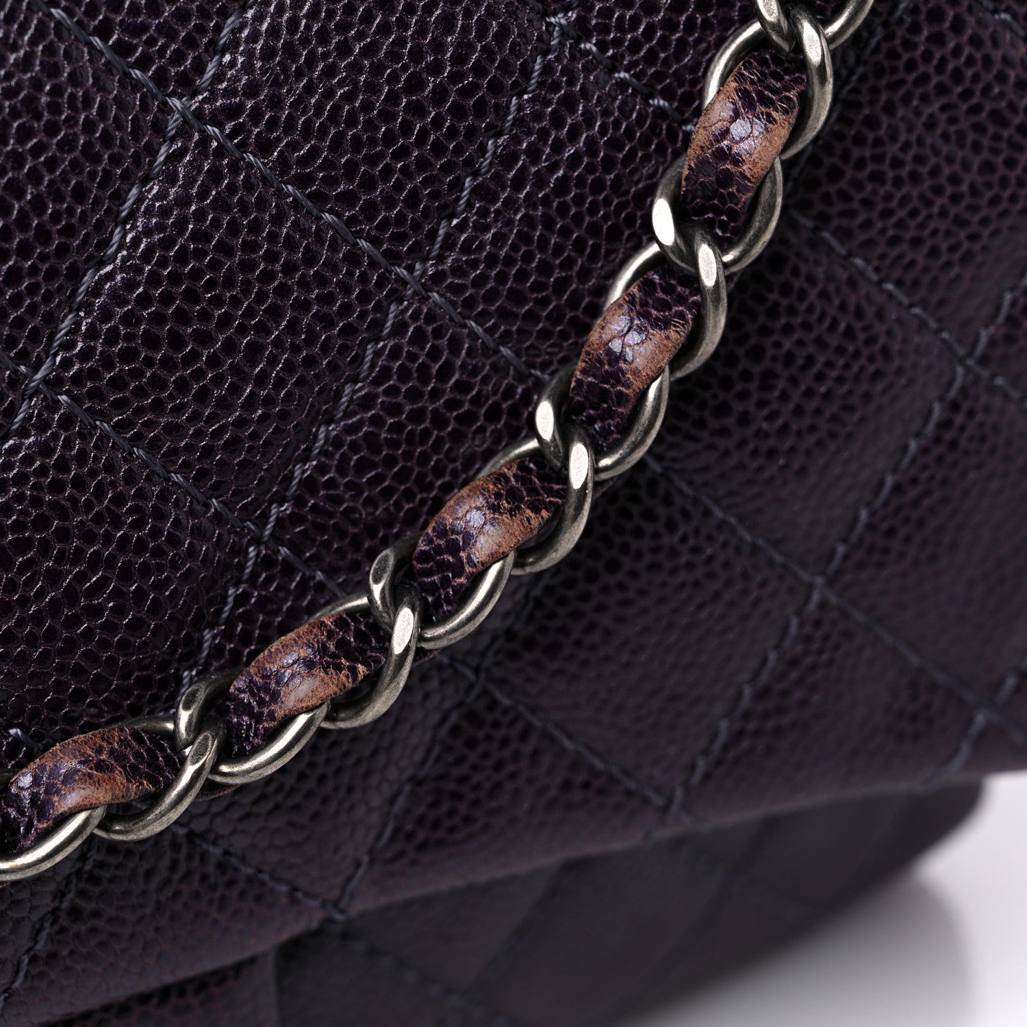 Chanel Iridescent Caviar Quilted Small Chic Flap Dark Purple 9 of 10