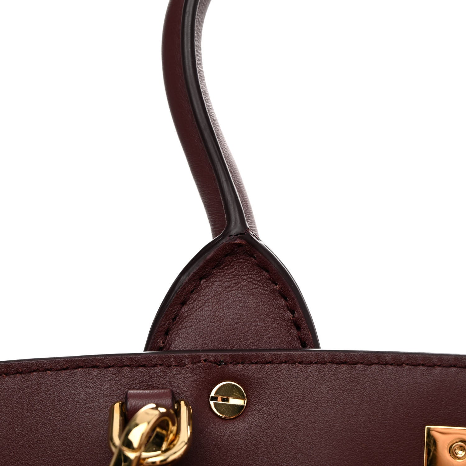 Salvatore Ferragamo Calfskin Large Studio Bag Wine 11 of 11