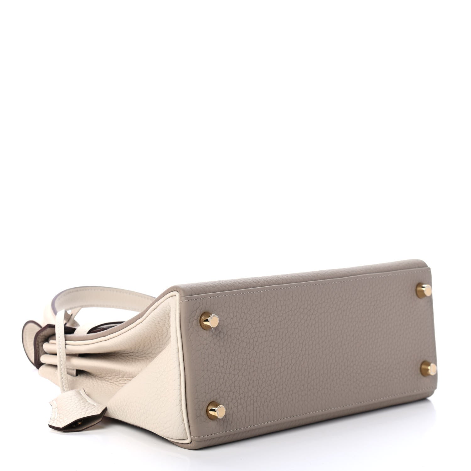 Hermes Taurillon Clemence Horseshoe Kelly Retourne 25 Gris Tourterelle Craie 3 of 10