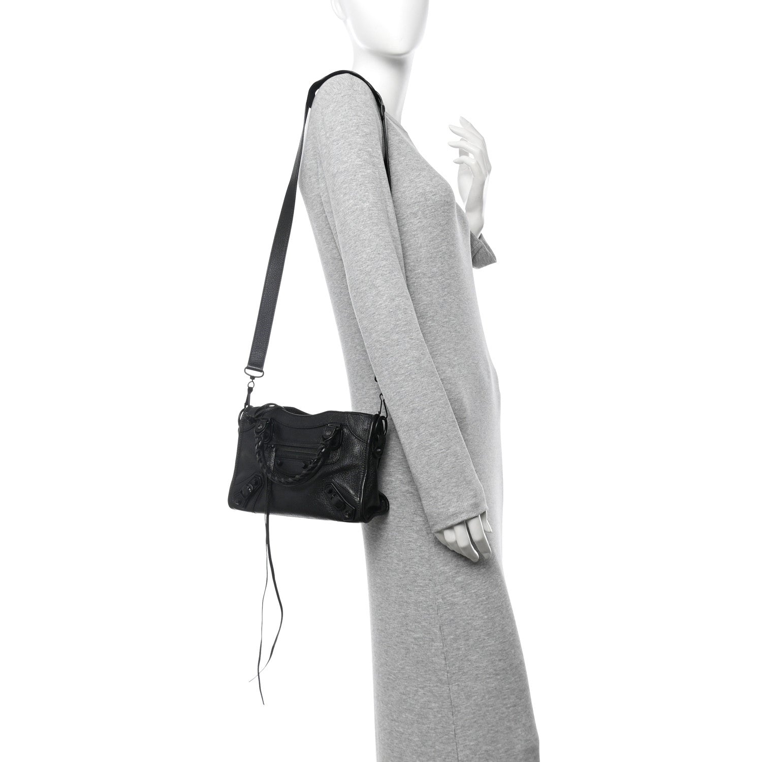 Balenciaga Shiny Goatskin Matte Black Metallic Edge Hardware Mini City Black 2 of 12