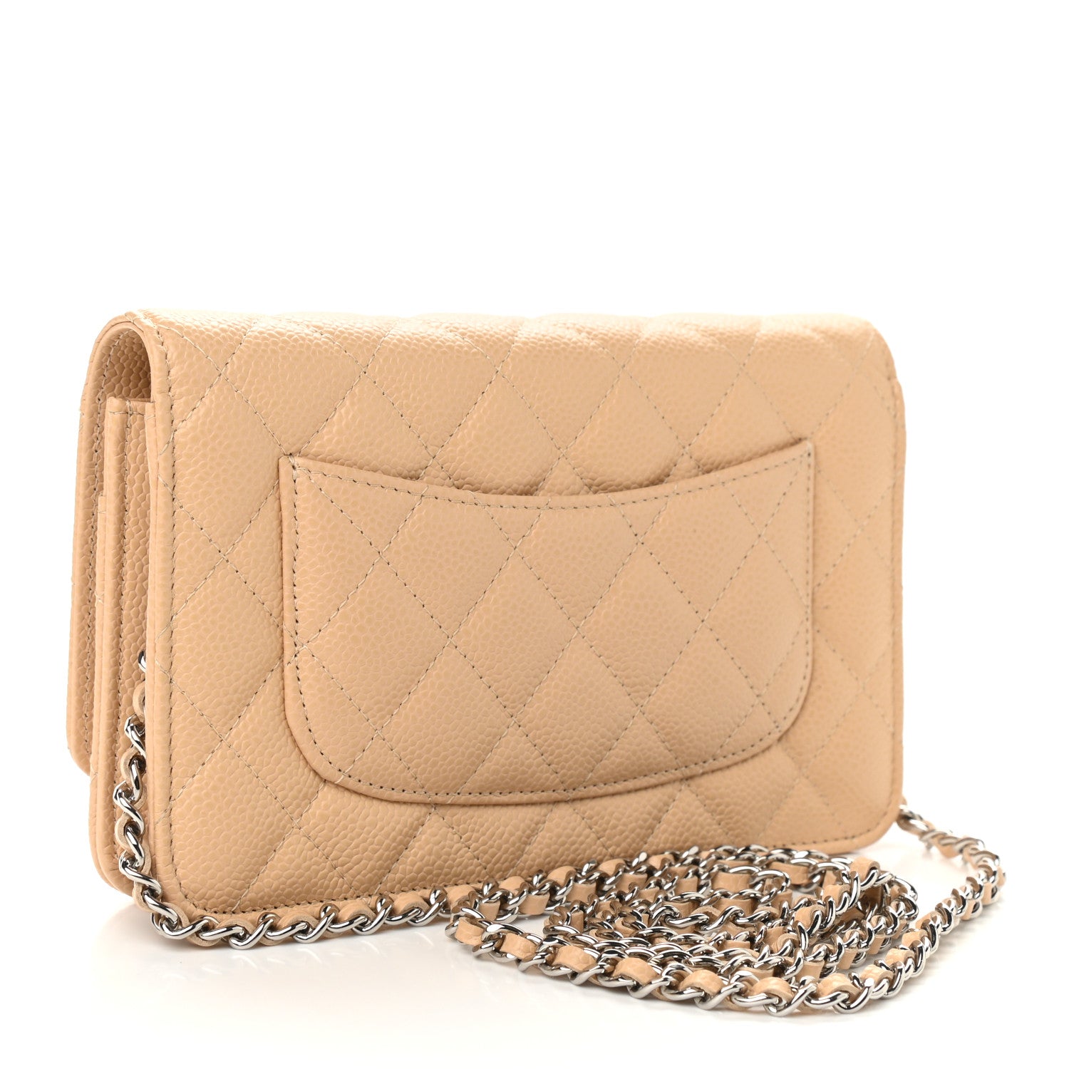 Chanel Caviar Quilted Wallet On Chain WOC Beige 3 of 10