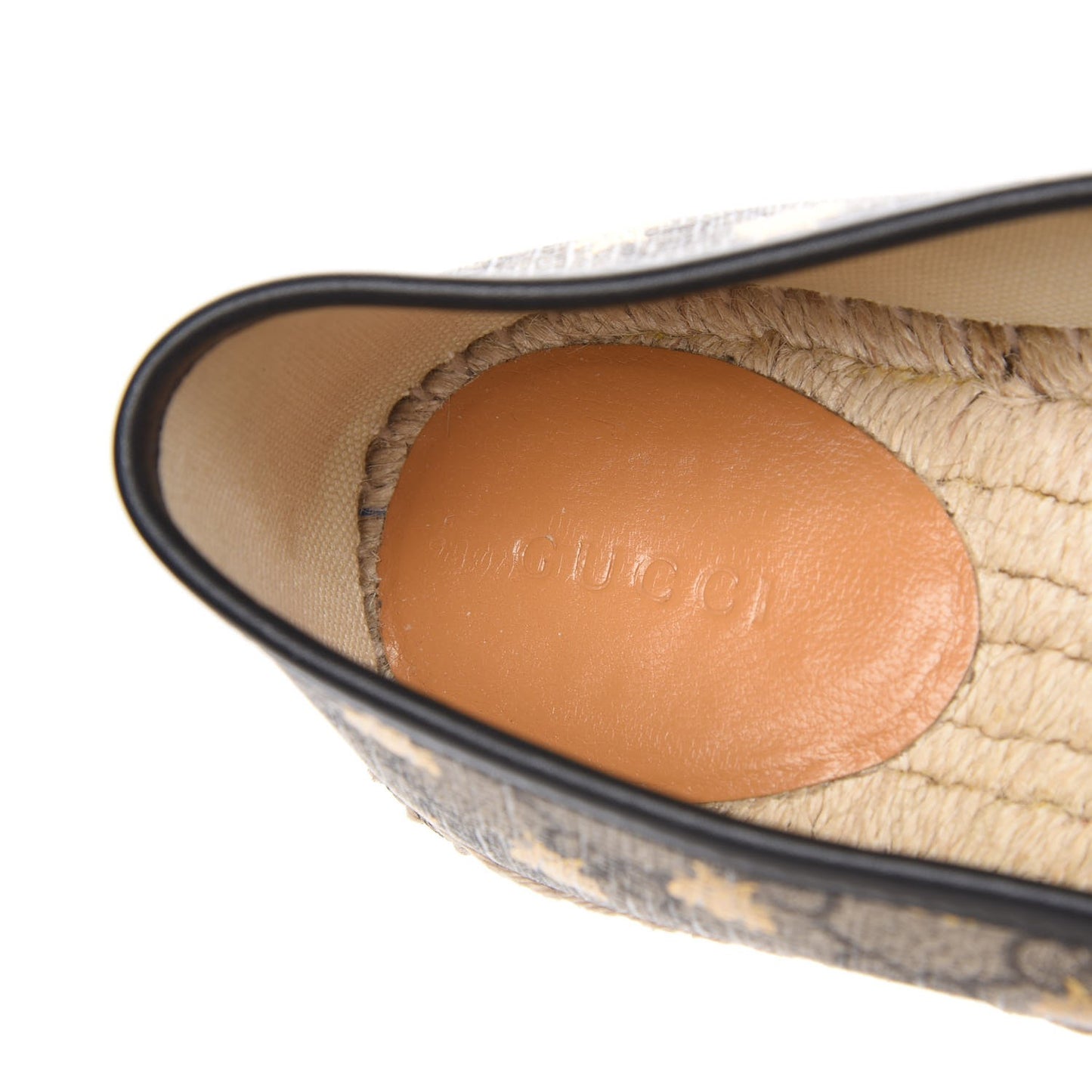 GG Supreme Monogram Bees Espadrille Flats 40 Beige Ebony Oro Black