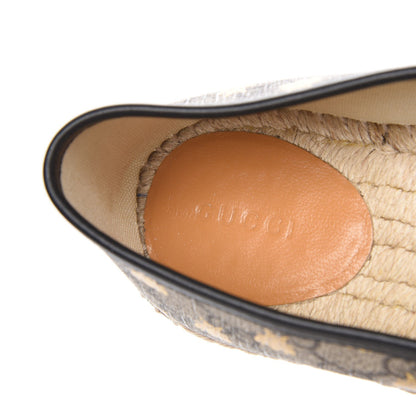 Gucci GG Supreme Monogram Bees Espadrille Flats 40 Beige Ebony Oro Black 7 of 9