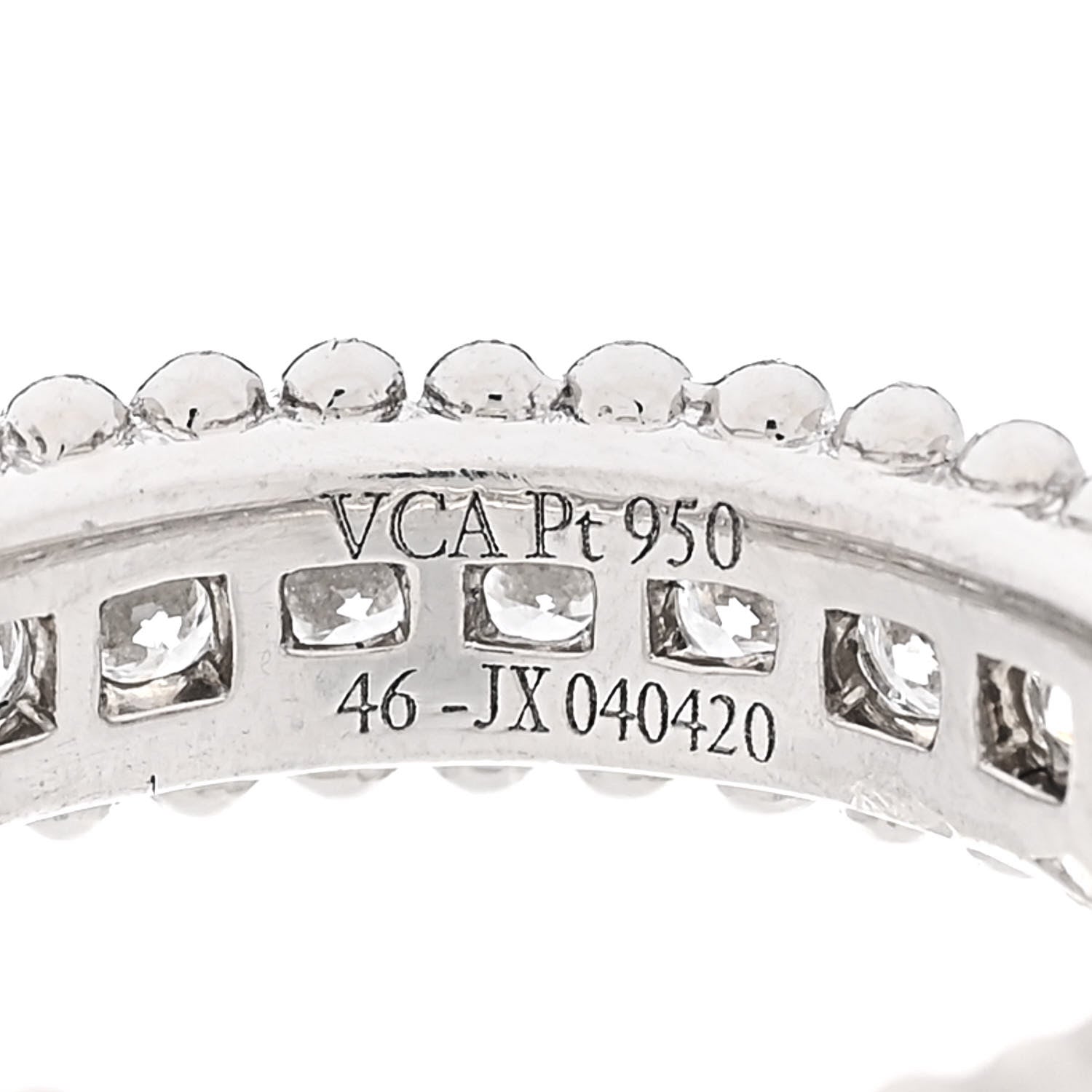 Van Cleef & Arpels Platinum Diamond Estelle Wedding Band Ring 46 3.75 5 of 5