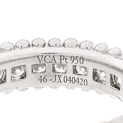 Van Cleef & Arpels Platinum Diamond Estelle Wedding Band Ring 46 3.75 5 of 5