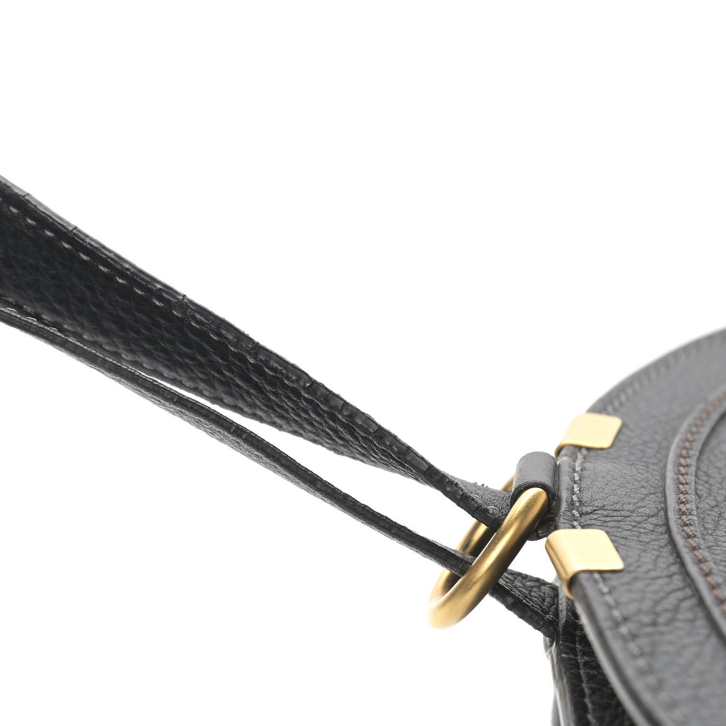 Calfskin Medium Marcie Round Crossbody Bag Black