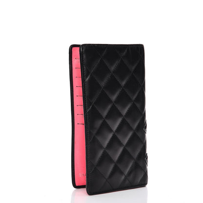 Chanel Calfskin Quilted Cambon Yen Wallet Black 3 of 17