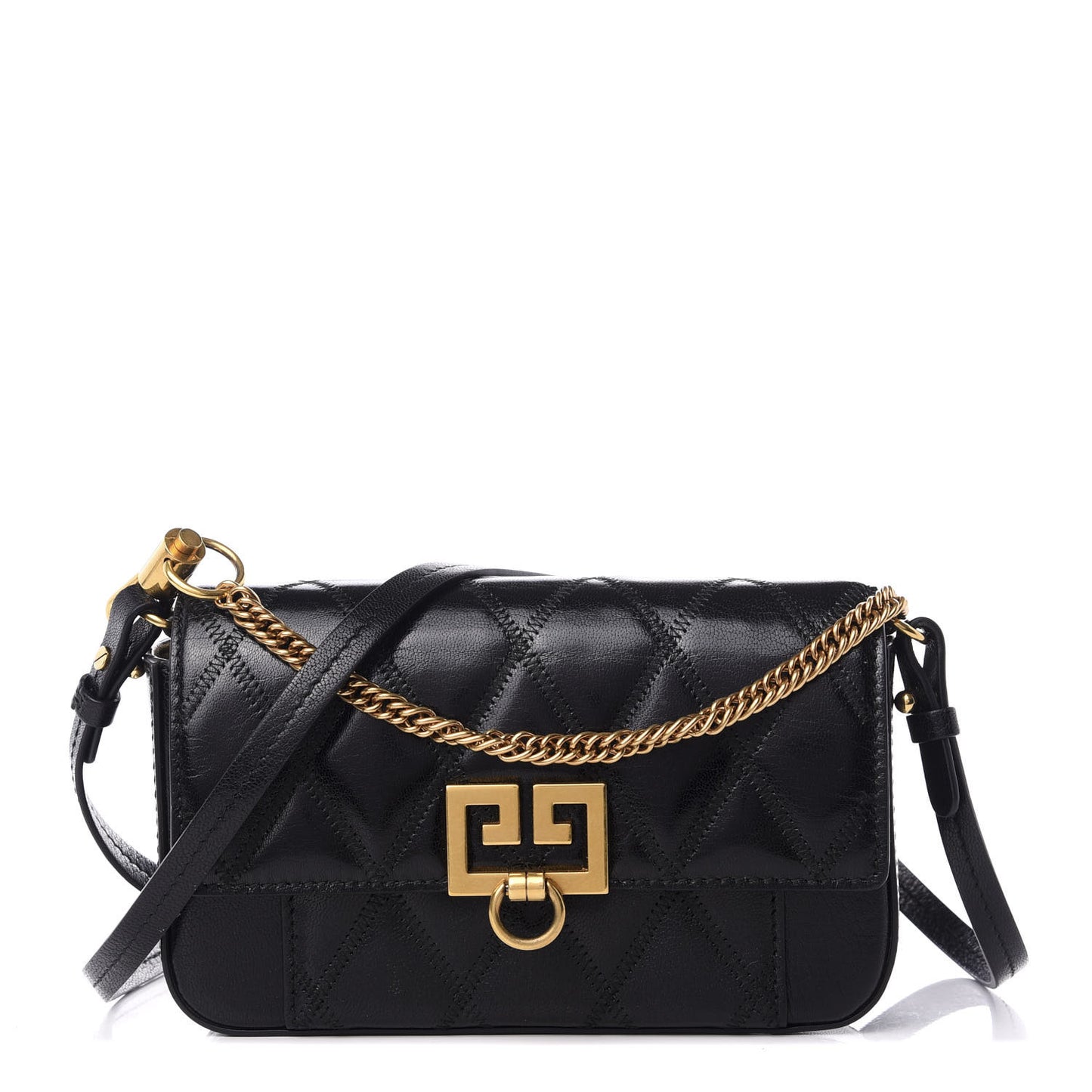 Goatskin Quilted GV3 Mini Pocket Convertible Bag Black