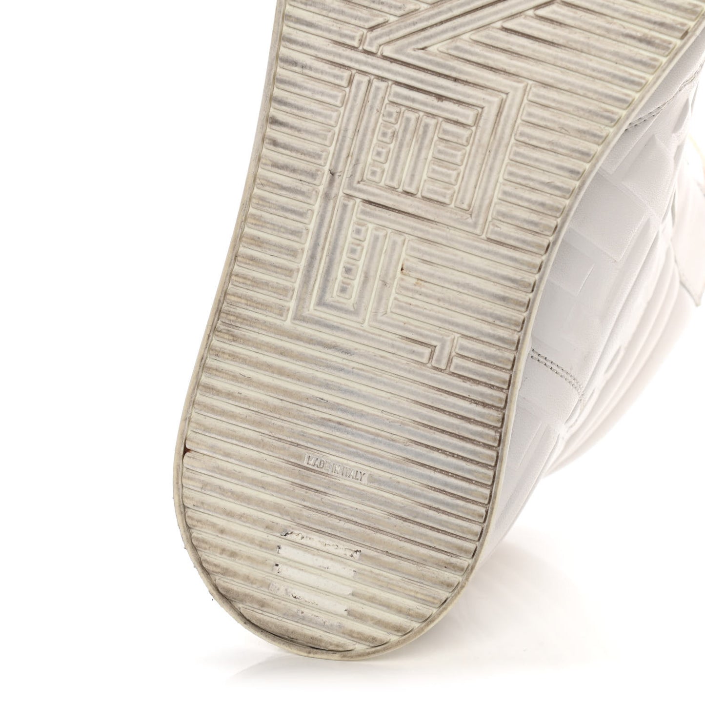 Nappa Macro FF Embossed Womens High Top Sneakers 40 White Ice