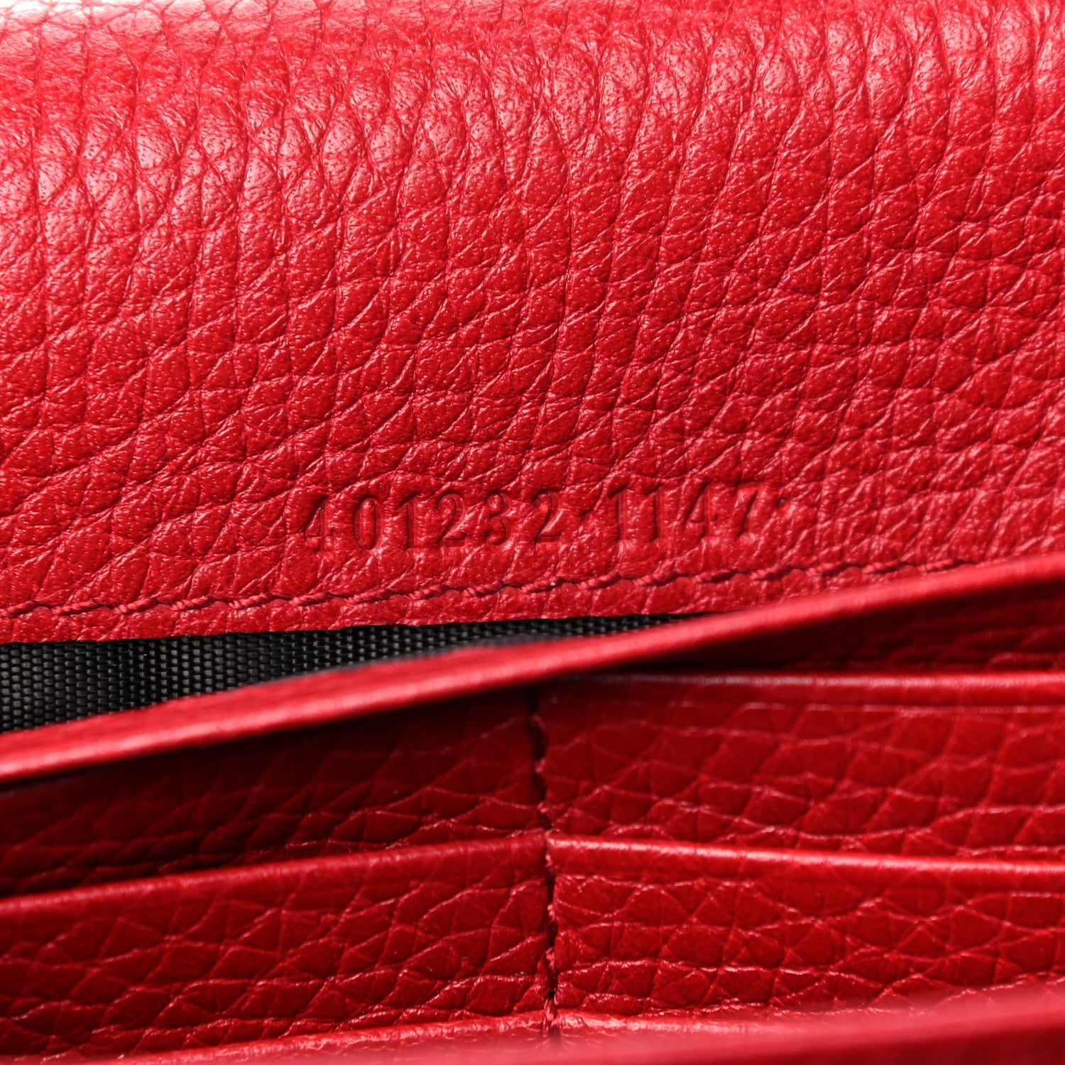 Gucci Calfskin GG Marmont Chain Wallet Vulcanic Red 8 of 13