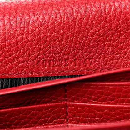 Gucci Calfskin GG Marmont Chain Wallet Vulcanic Red 8 of 13