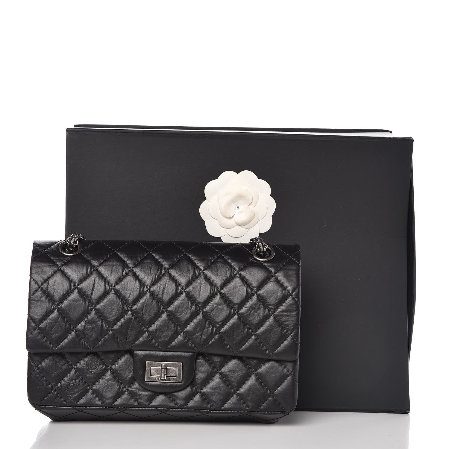 Chanel Aged Calfskin Quilted 2.55 Reissue 225 Flap Black 9 of 9