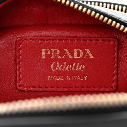 Prada Saffiano Lux Heart & Flower Odette Crossbody Black Red 7 of 10