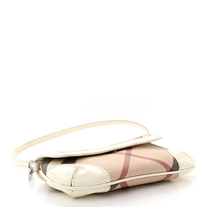 Burberry Nova Check Patent Calfskin Flap Shoulder Bag White 4 of 12