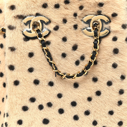 Chanel Pony Hair Cheetah Printed CC Chain Bucket Bag Light Beige Black 13 of 21