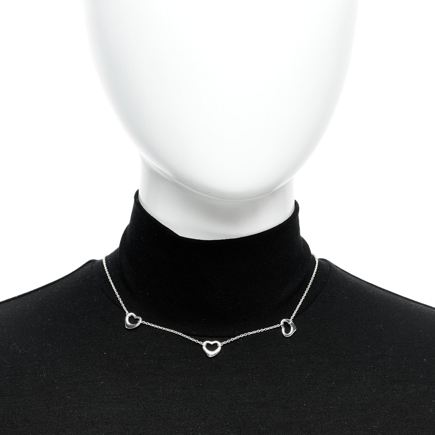 Sterling Silver Elsa Peretti 3 Open Hearts Necklace