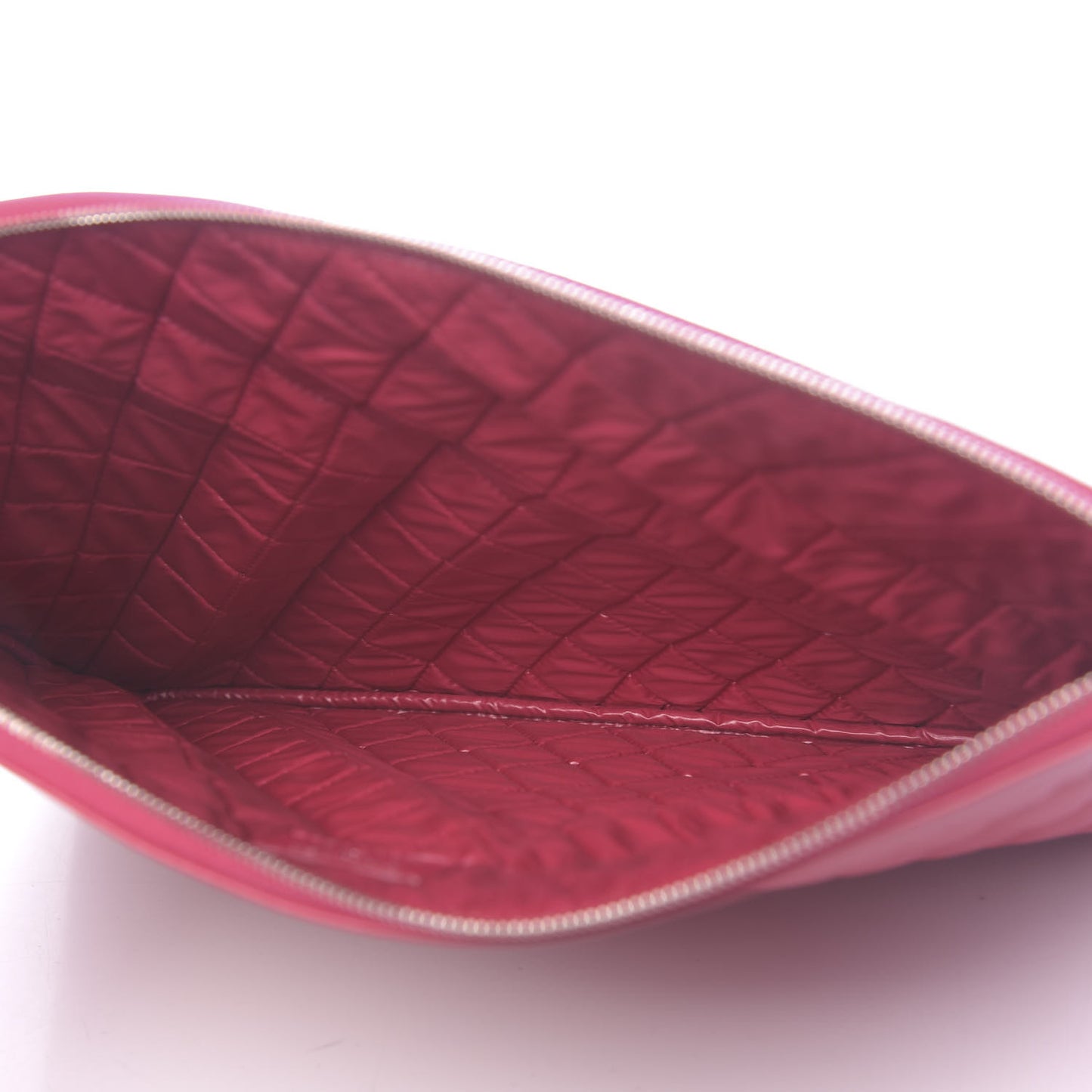 Lambskin Quilted Large Vintage Mademoiselle Cosmetic Case Red
