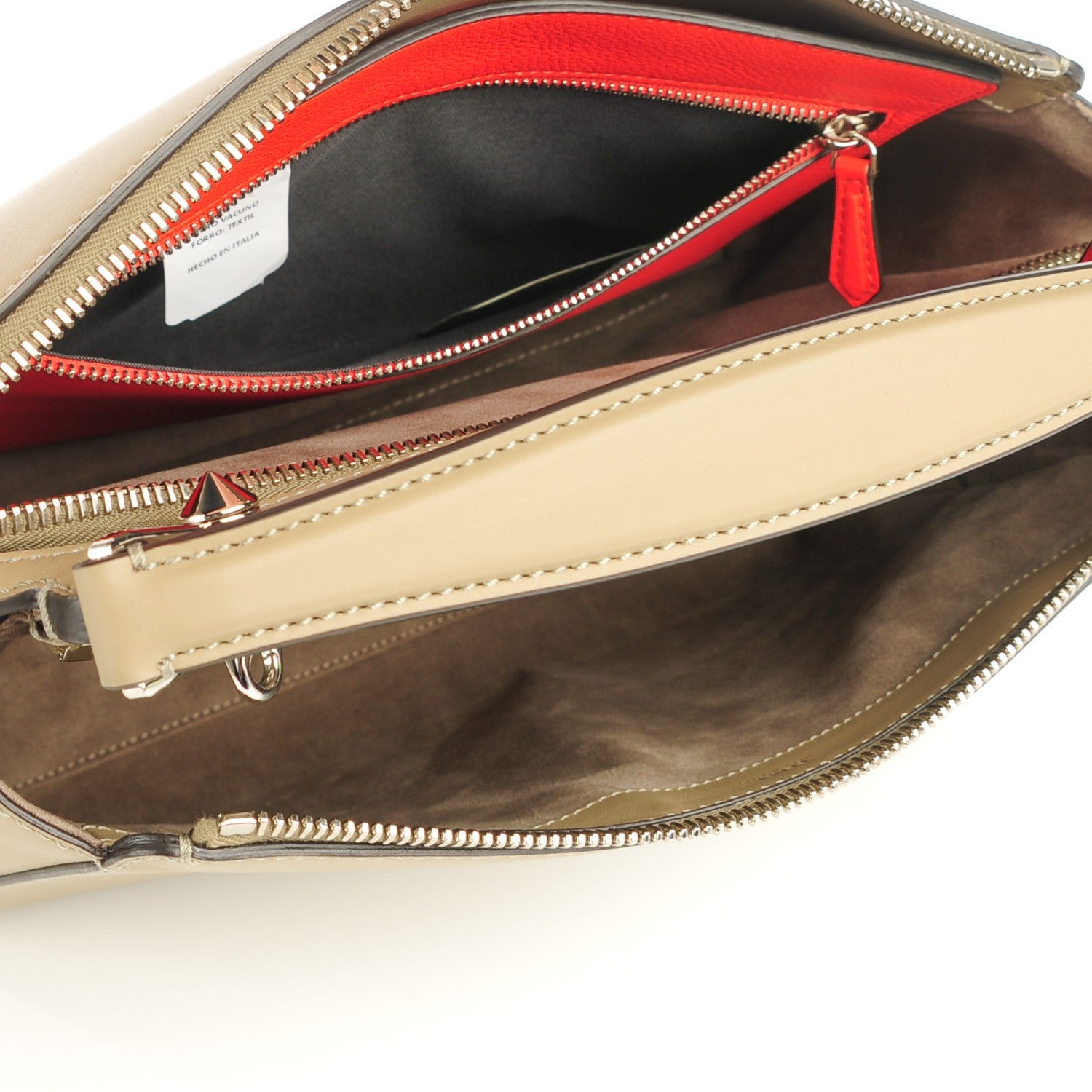 Fendi Vitello Baltico Dolce DotCom Satchel Tortora Papavero 2 of 9