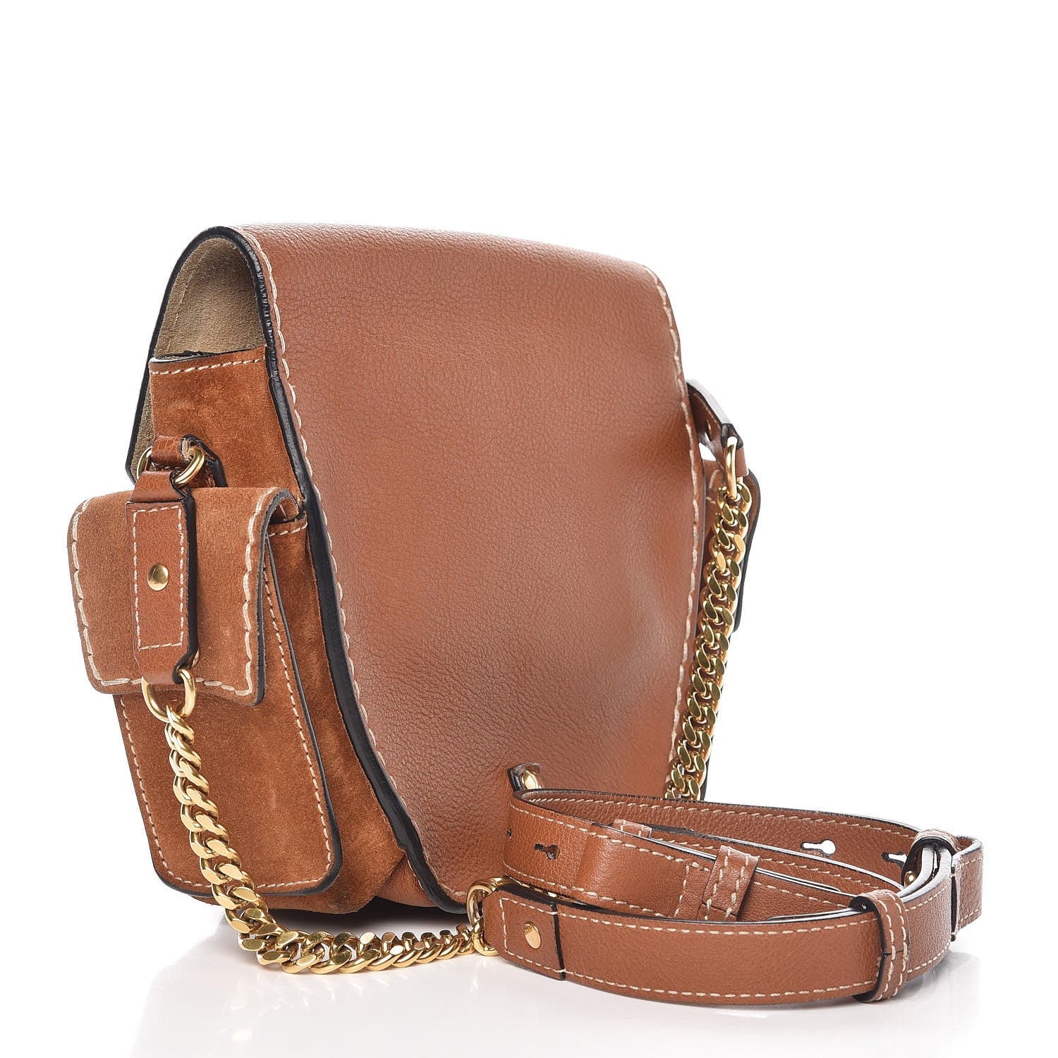 Chloe Calfskin Suede Small Jodie Camera Bag Caramel 3 of 14