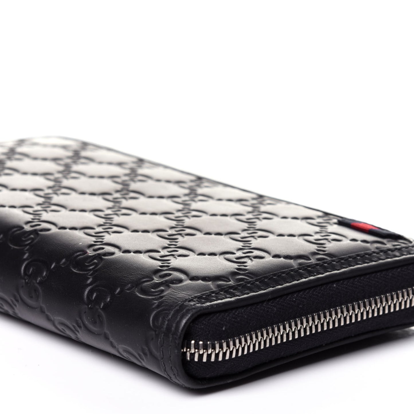 Guccissima Signature Web Zip Around Organizer Wallet Navy