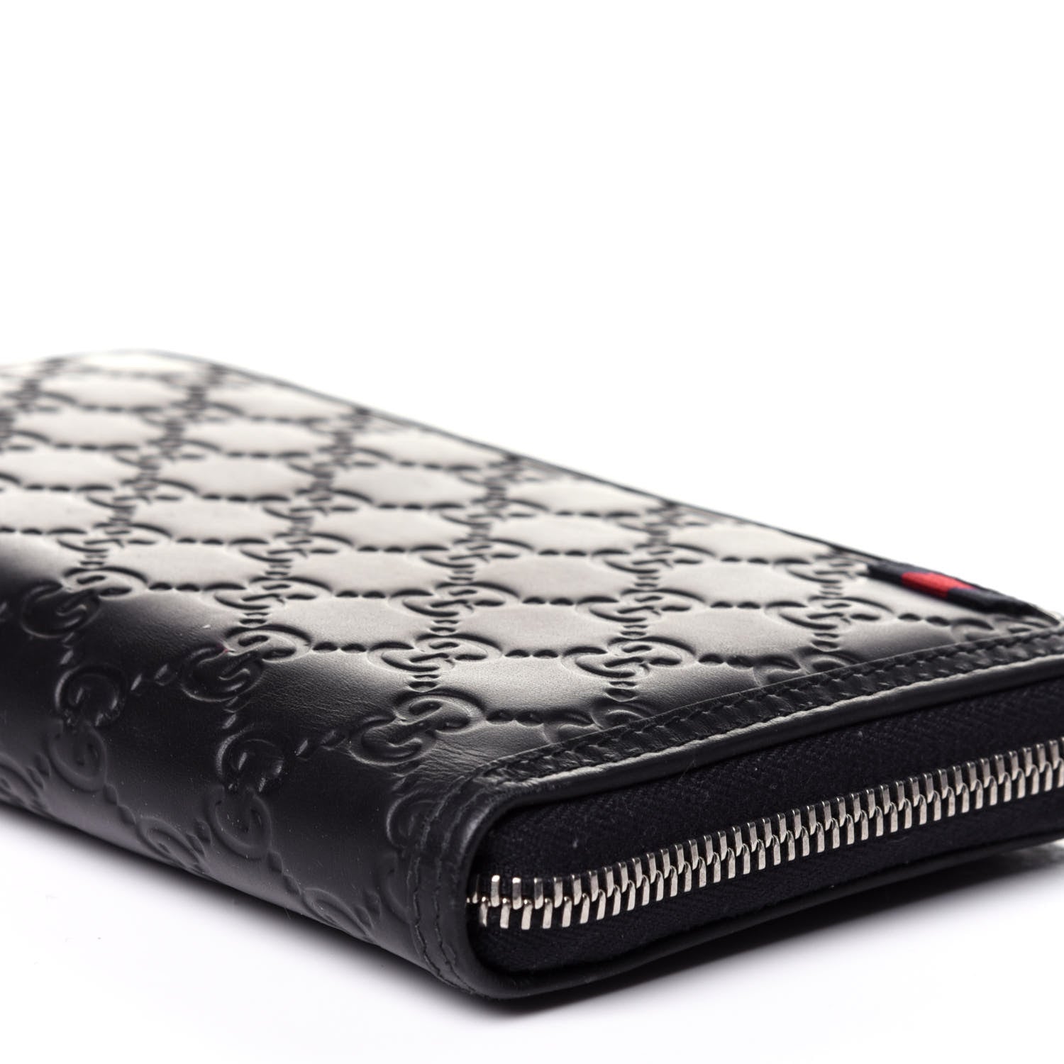 Gucci Guccissima Signature Web Zip Around Organizer Wallet Navy 9 of 12