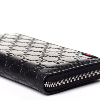 Gucci Guccissima Signature Web Zip Around Organizer Wallet Navy 9 of 12
