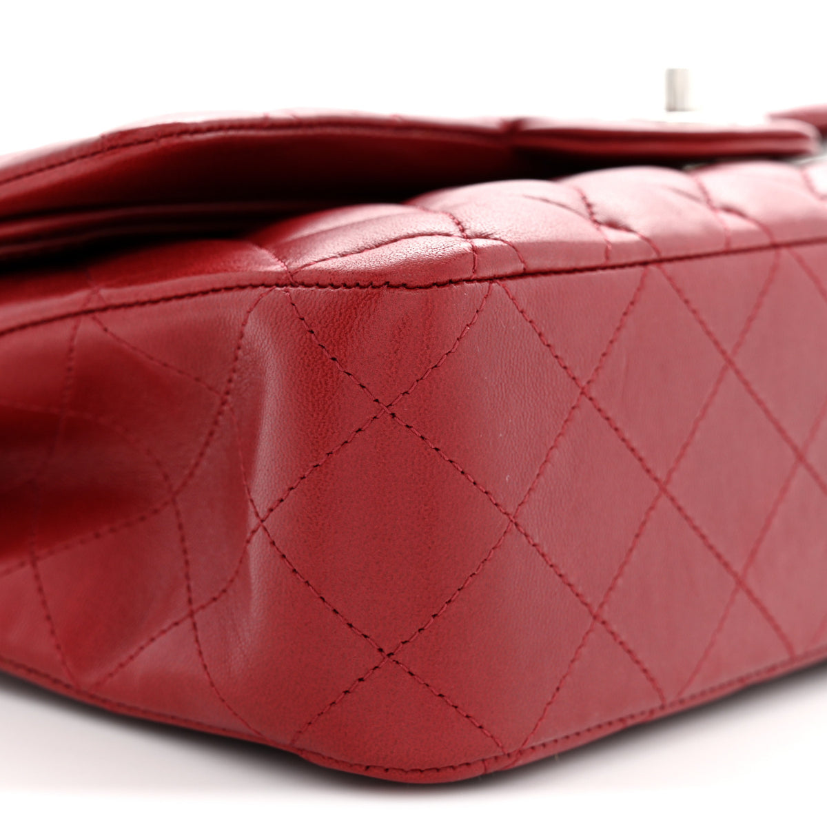Chanel Lambskin Quilted Medium Double Flap Red 9 of 10