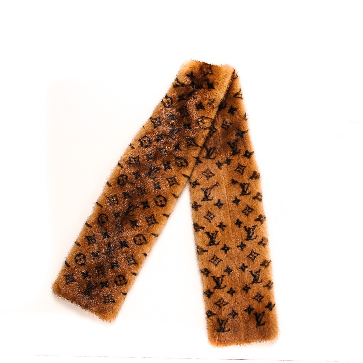 Louis Vuitton Monogram Mink Fur Scarf Stole Wrap 1 of 4