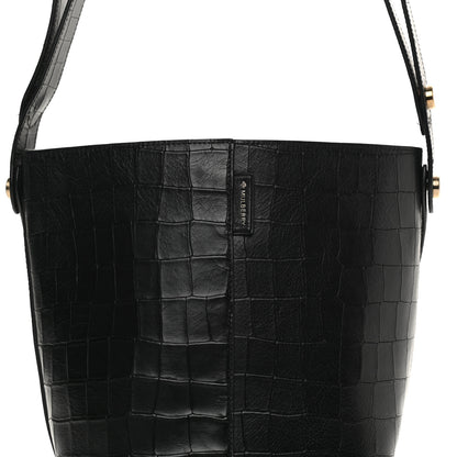 Mulberry Calfskin Crocodile Embossed Small Kite Bucket Bag Black 8 of 11