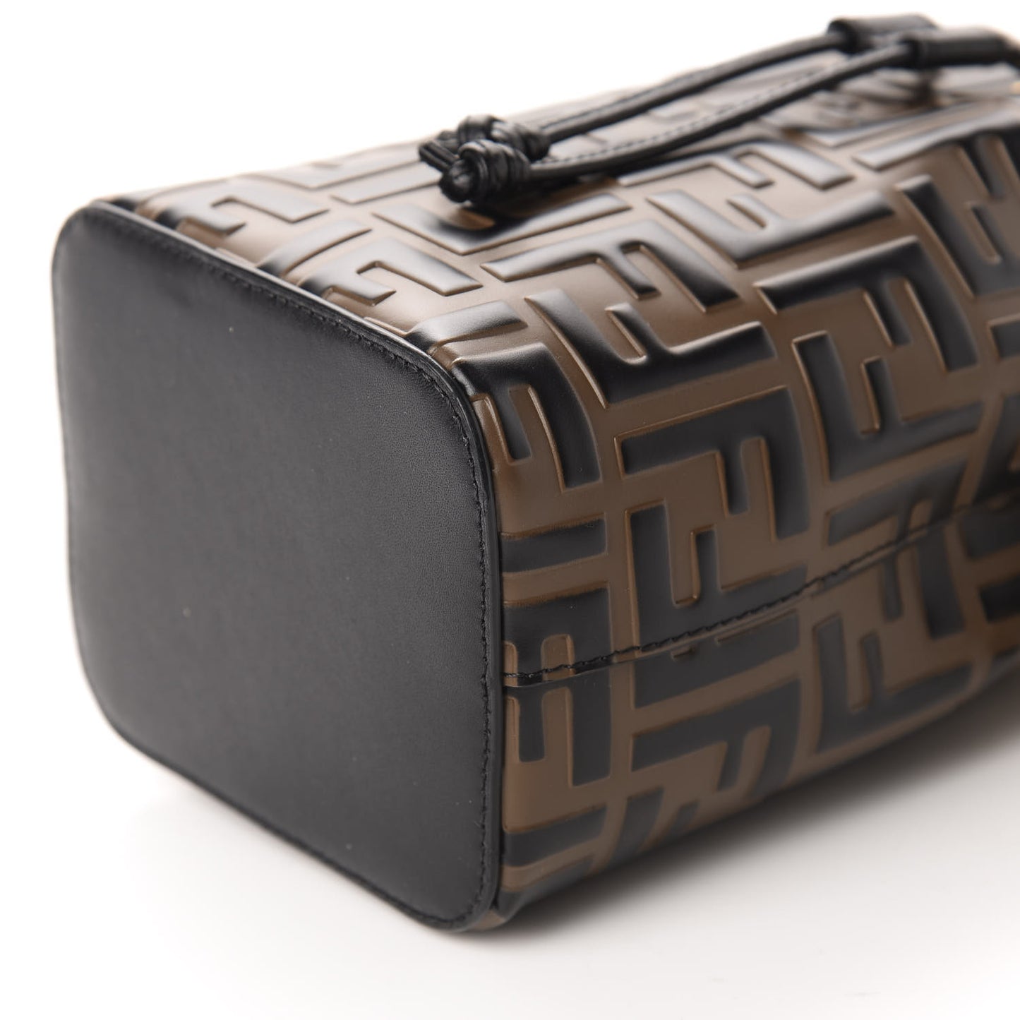 Vitello Liberty F is Fendi Bi-Color FF 1974 Embossed Mini Mon Tresor Bucket Bag Maya Black