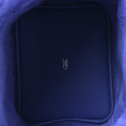Hermes Taurillon Clemence Matte Alligator Picotin Lock Touch 22 MM Bleu Electrique 4 of 9