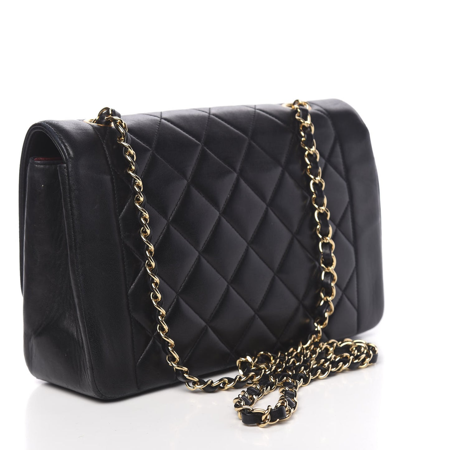 Lambskin Quilted Small Single Flap Black
