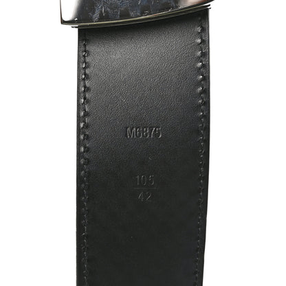 Louis Vuitton Suede Calfskin Mini Damier 40mm LV Initiales Belt 105 42 Black 3 of 7