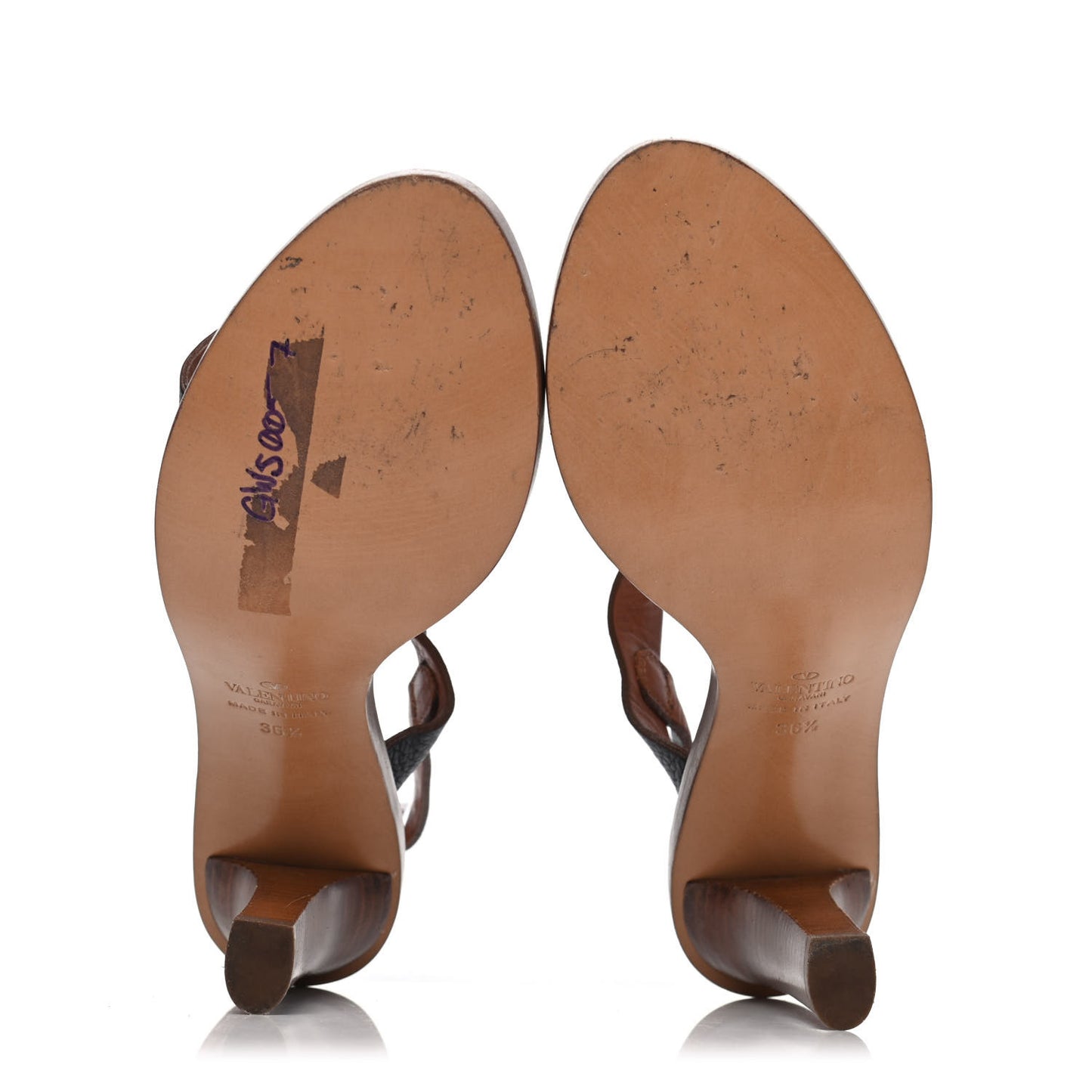 Calfskin Scarab Heeled Sandals 36.5 Black