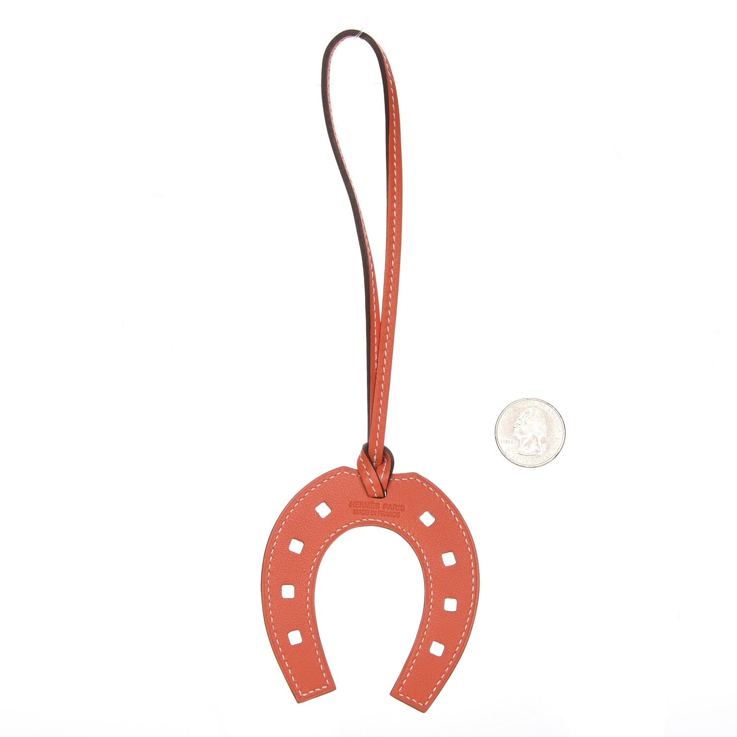 Hermes Swift Paddock Horseshoe Bag Charm Orange Poppy 2 of 4
