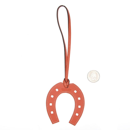 Hermes Swift Paddock Horseshoe Bag Charm Orange Poppy 2 of 4