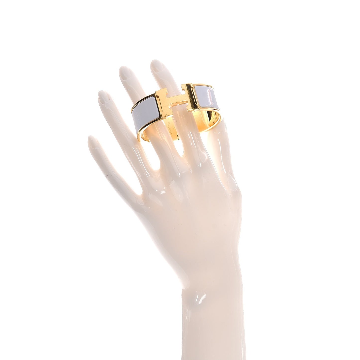 Enamel Wide Clic Clac H Bracelet PM White