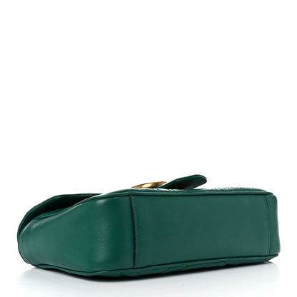 Gucci Calfskin Matelasse Mini GG Marmont Shoulder Bag Emerald Green 4 of 18