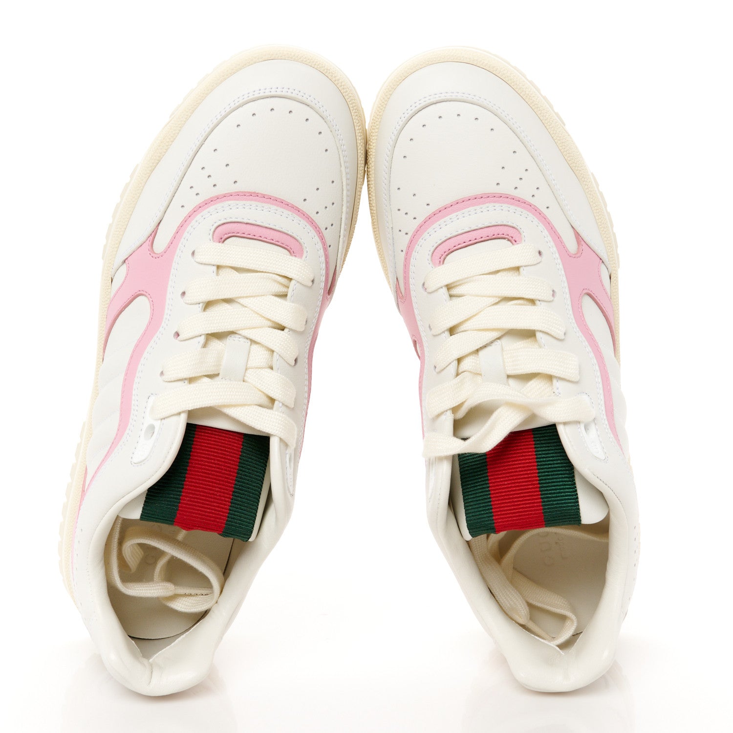 Gucci Calfskin Womens Re-Web Sneakers 39.5 White Pink 2 of 11