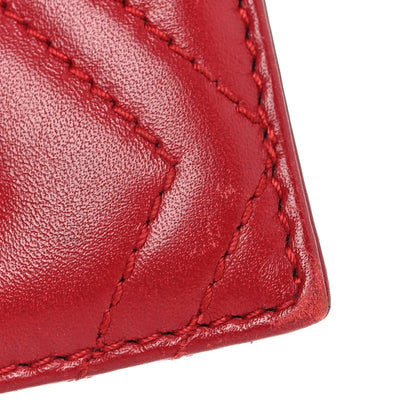 Gucci Calfskin Matelasse GG Marmont Card Holder Hibiscus Red 7 of 8