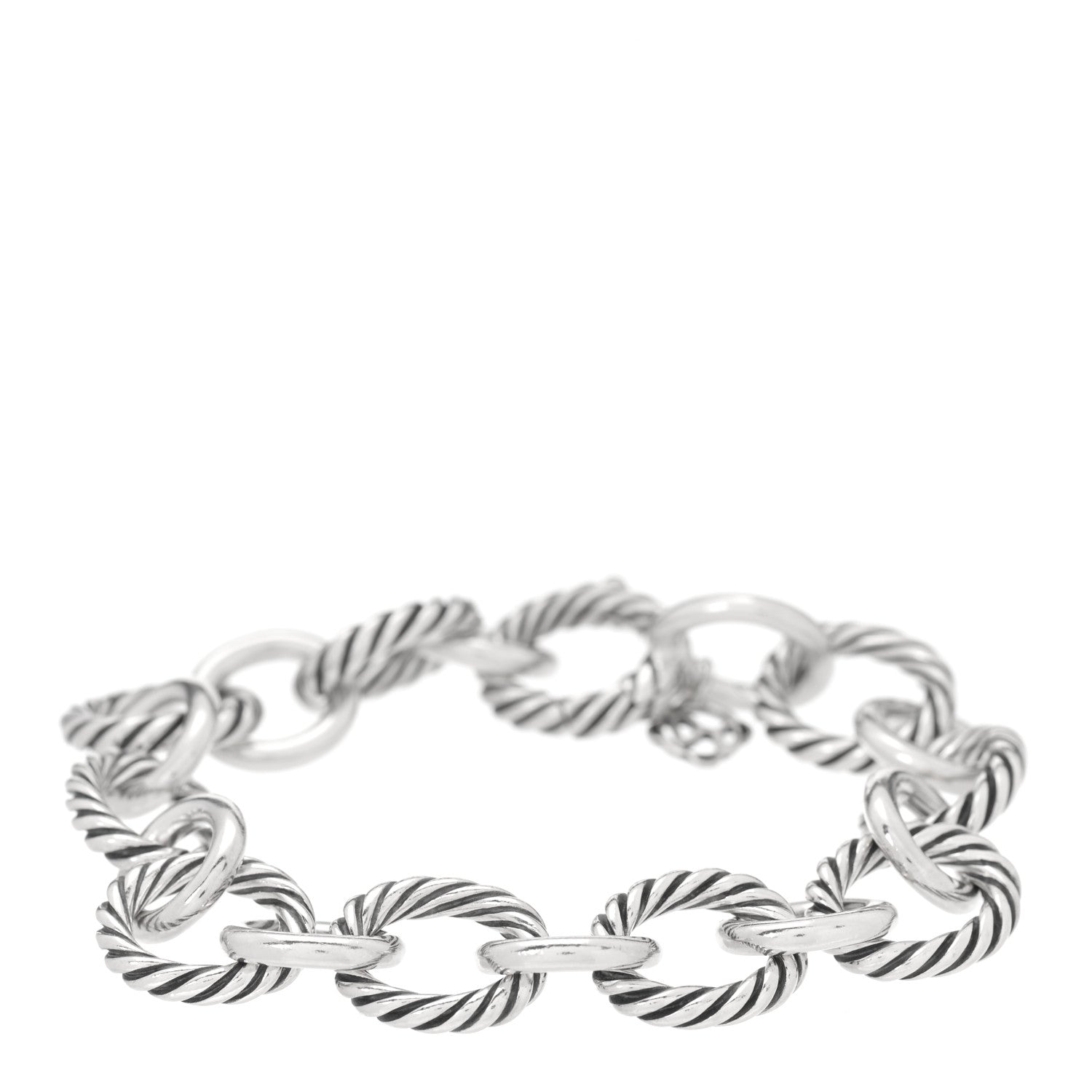 David Yurman Sterling Silver 12mm Large Oval Link Bracelet 1 of 5