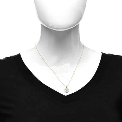 David Yurman 18K Yellow Gold Diamond Cable Collectibles Peace Sign Pendant Necklace 2 of 5