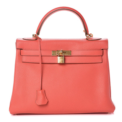 Hermes Taurillon Clemence Kelly Retourne 32 Rose Jaipur 1 of 36