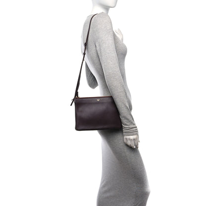 Celine Lambskin Large Trio Crossbody Bag Burgundy 3 of 9