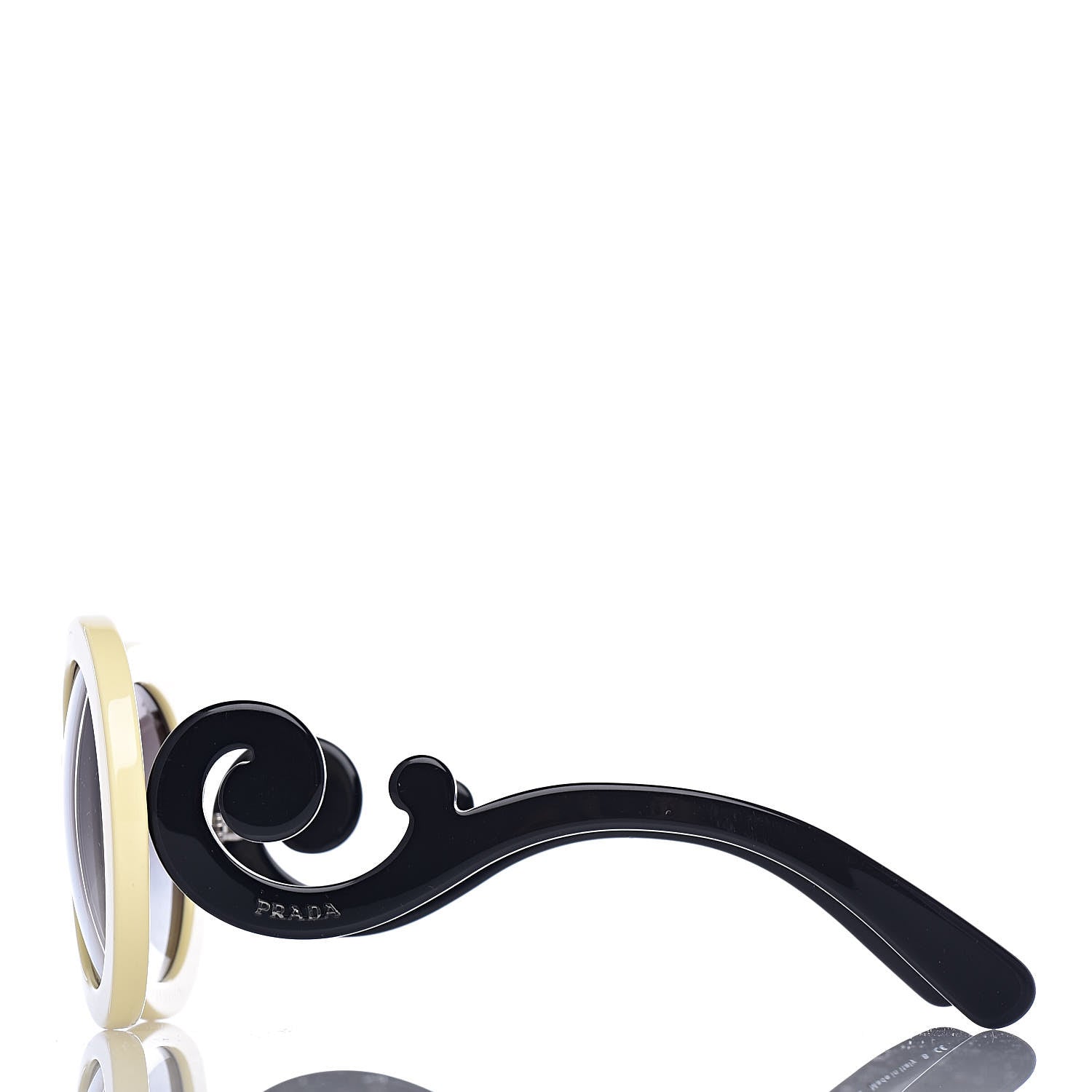 Prada Baroque SPR 27N Round Sunglasses Ivory 3 of 8